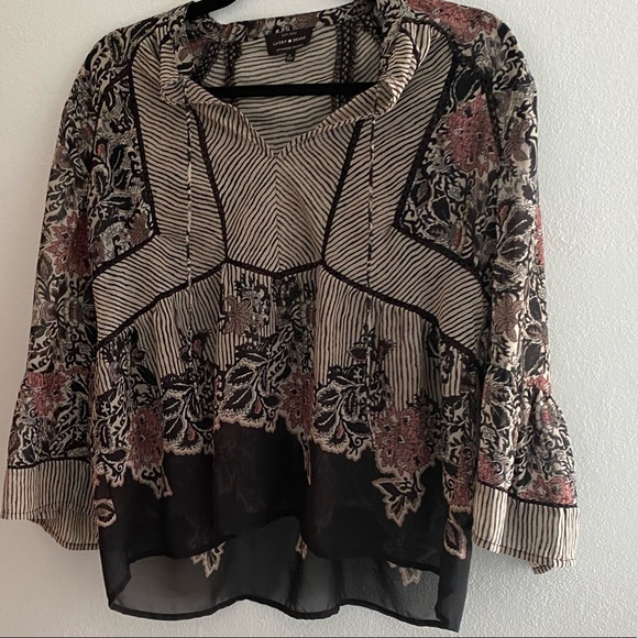 Lucky Brand Mixed Print Top - Picture 6 of 12